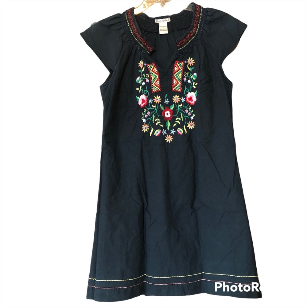 VTG 1930s Style Embroidered Peasant Dress